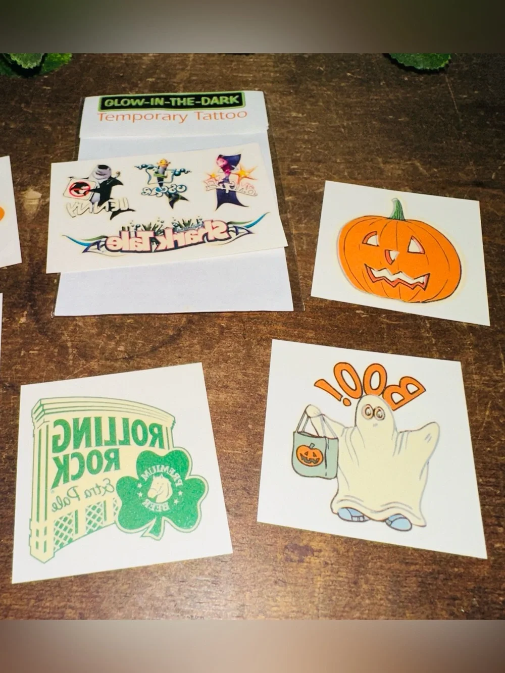 Vintage Promotional Temporary Glow in the Dark Halloween Tattoo Pack